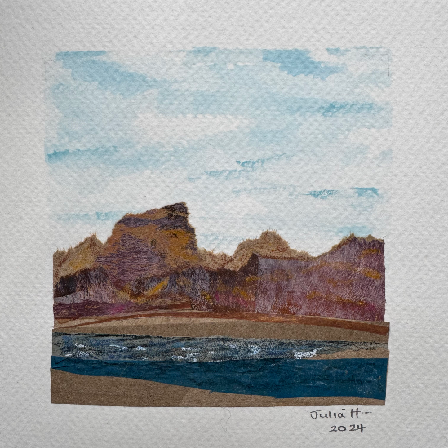 Landscape artwork signed by artist Julia Hargreaves