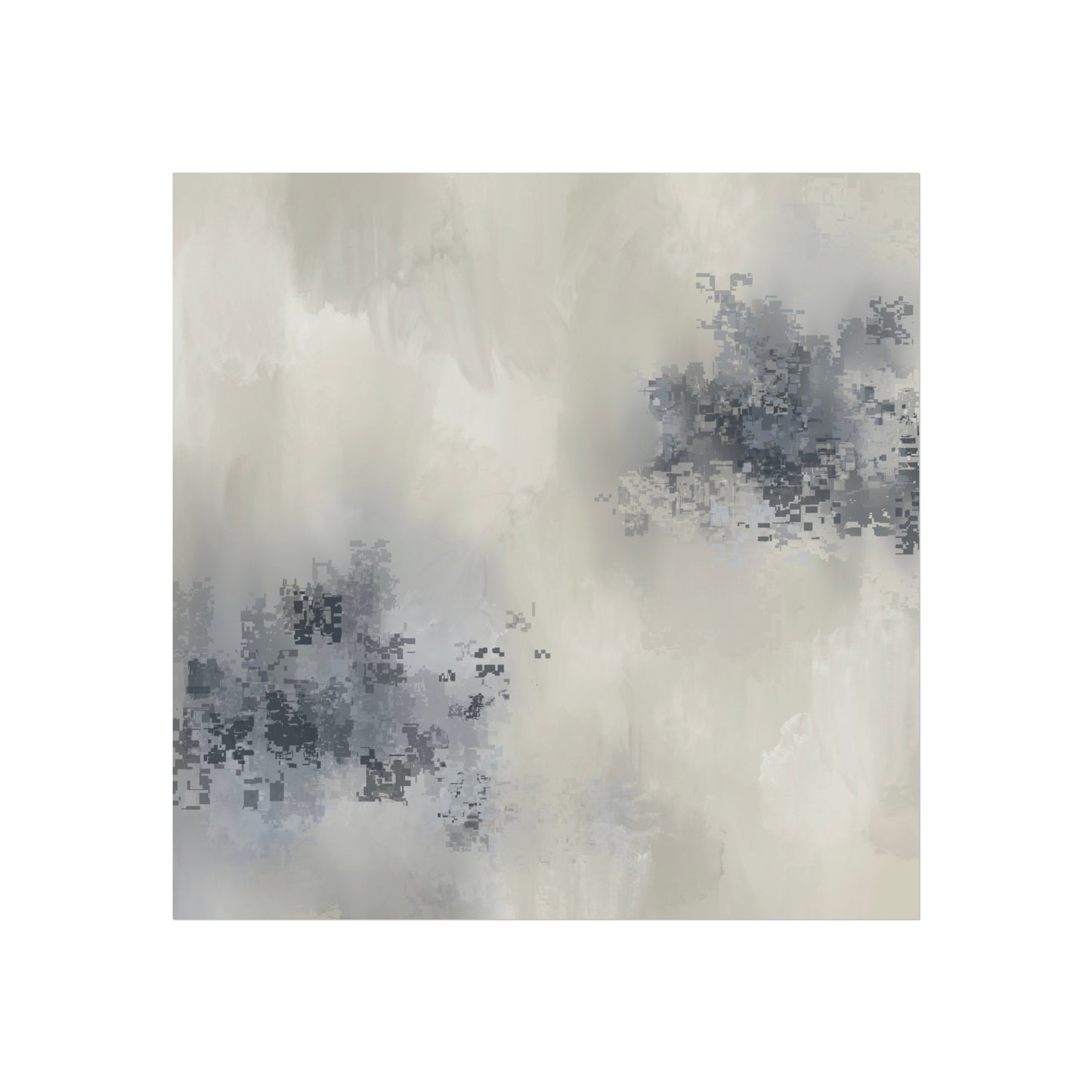 Abstract art piece with layered gradients and soft textures grey tones.