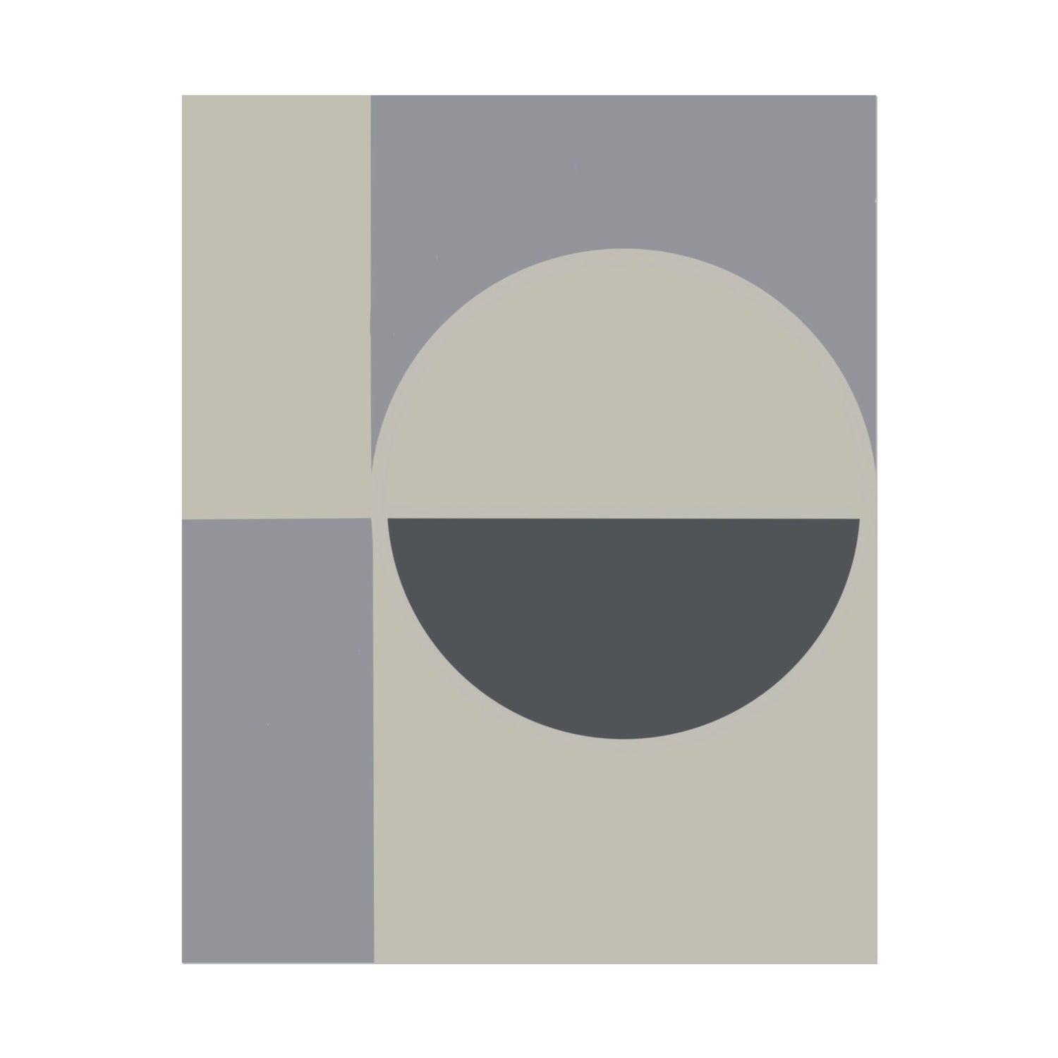 Fine art print with geometric design in muted tones, on a white background.