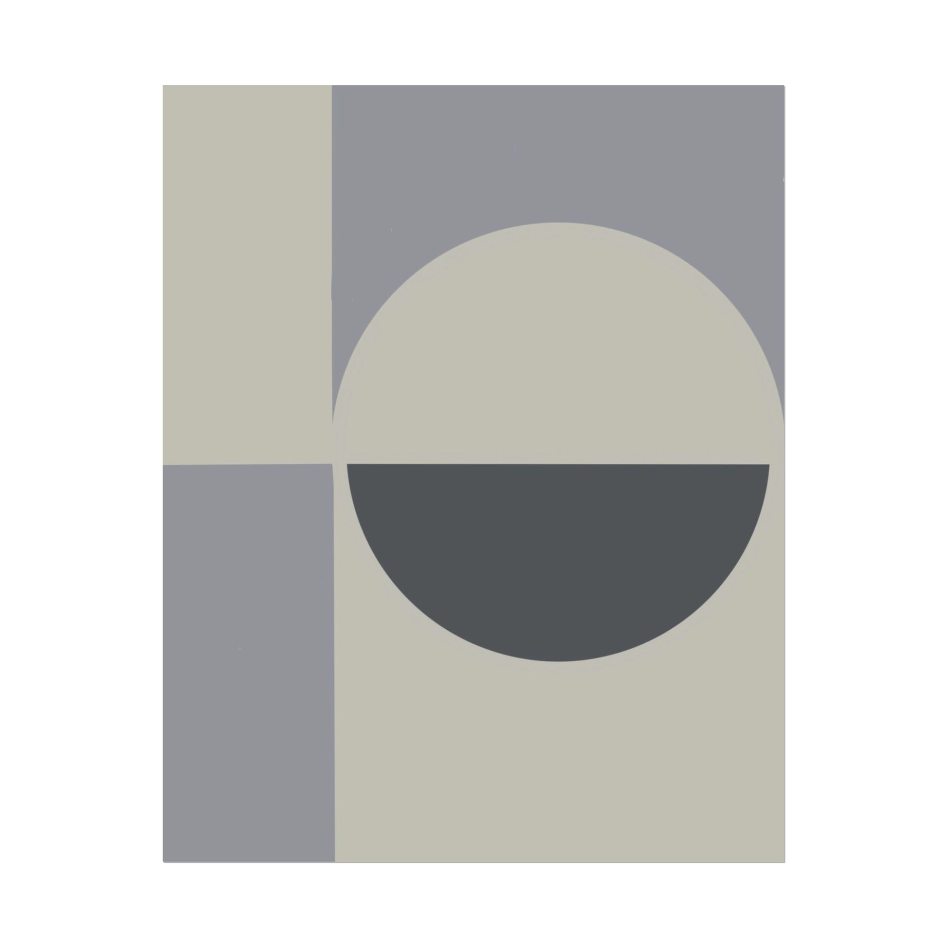 Fine art print with geometric design in muted tones, on a white background.