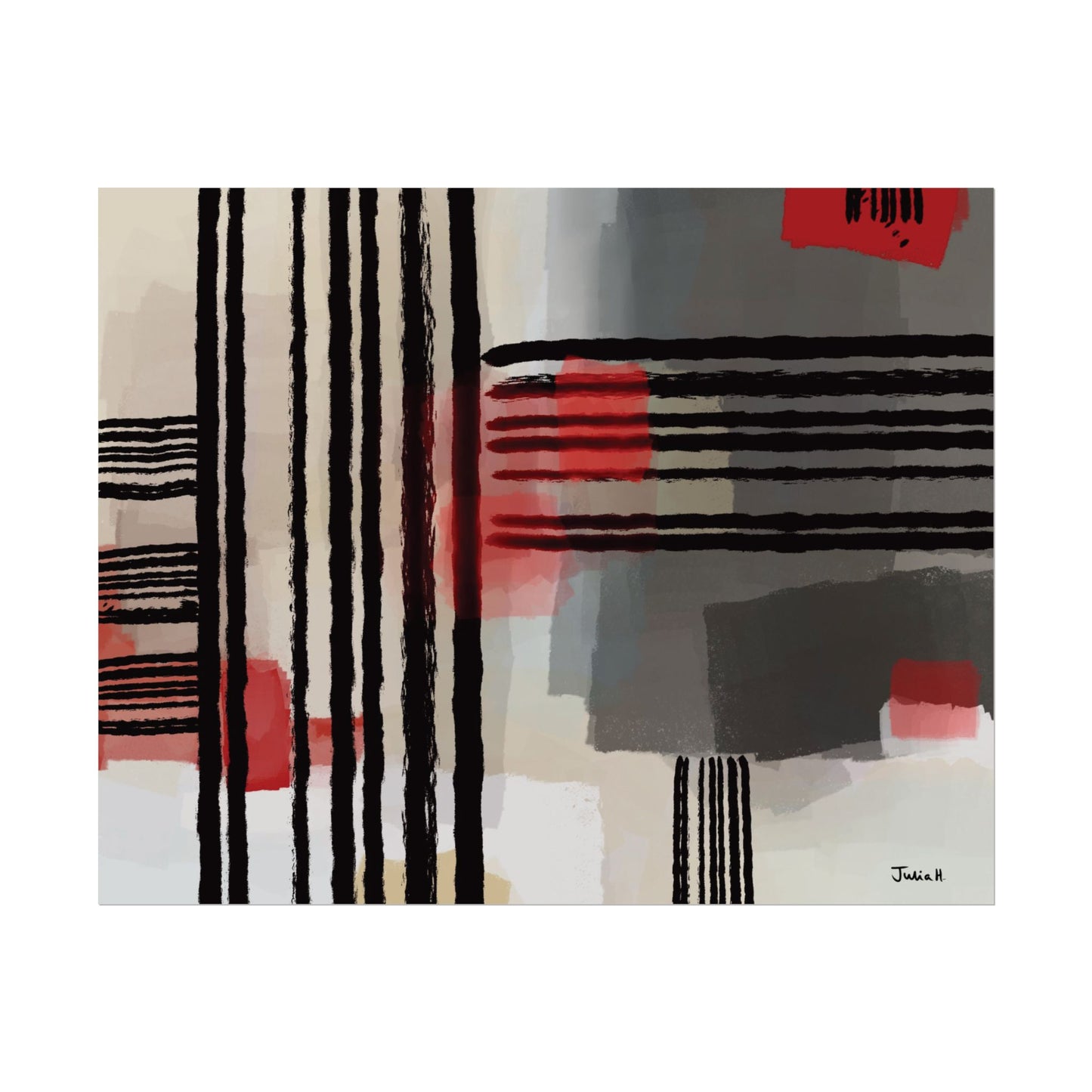 Abstract art print with cool contemporary colours.