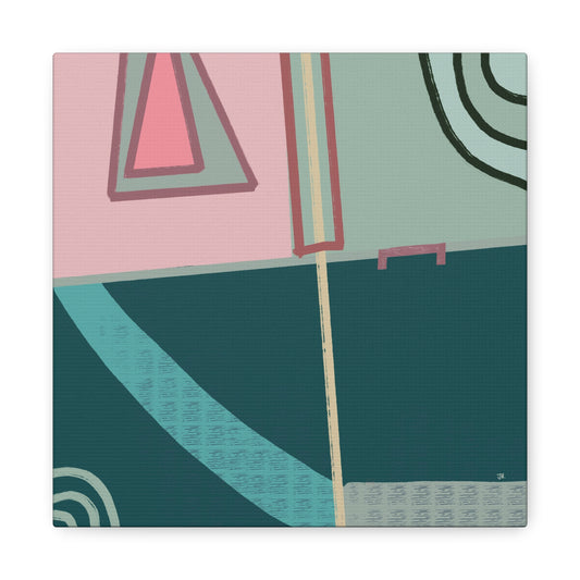 Intersecting Echoes abstract canvas print with geometric design. 