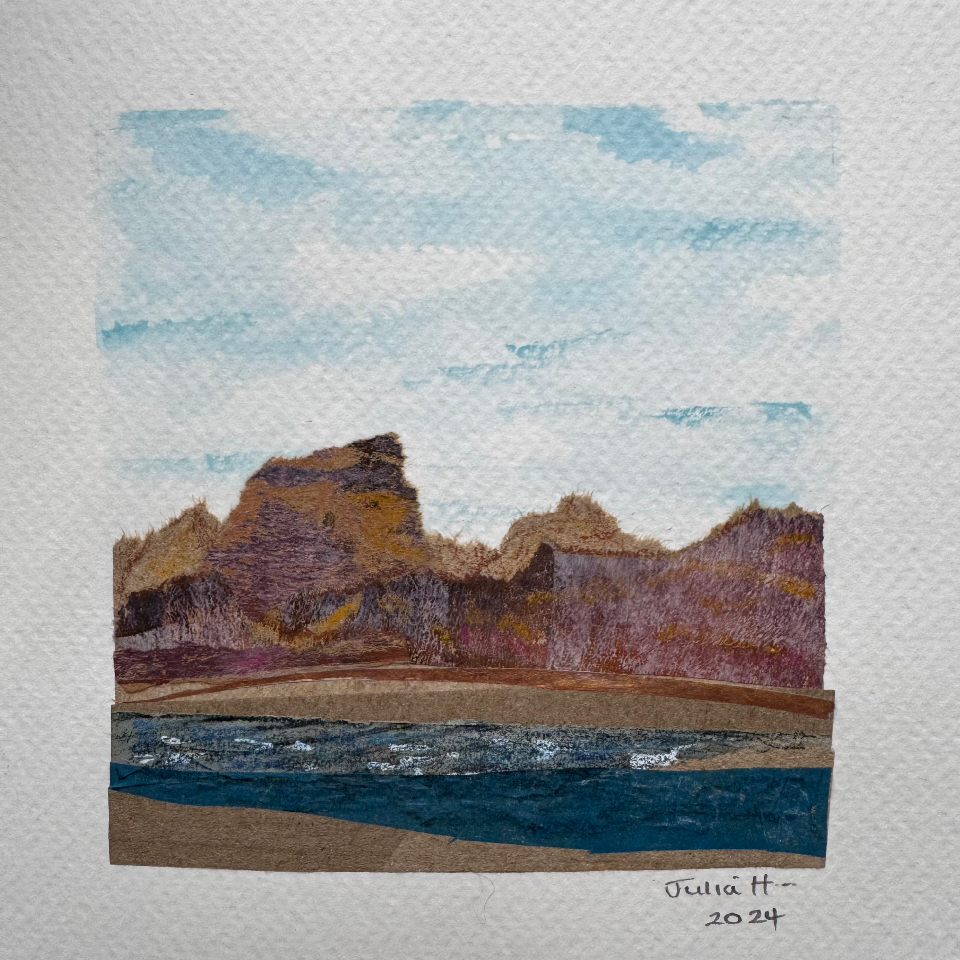 Landscape artwork signed by artist Julia Hargreaves