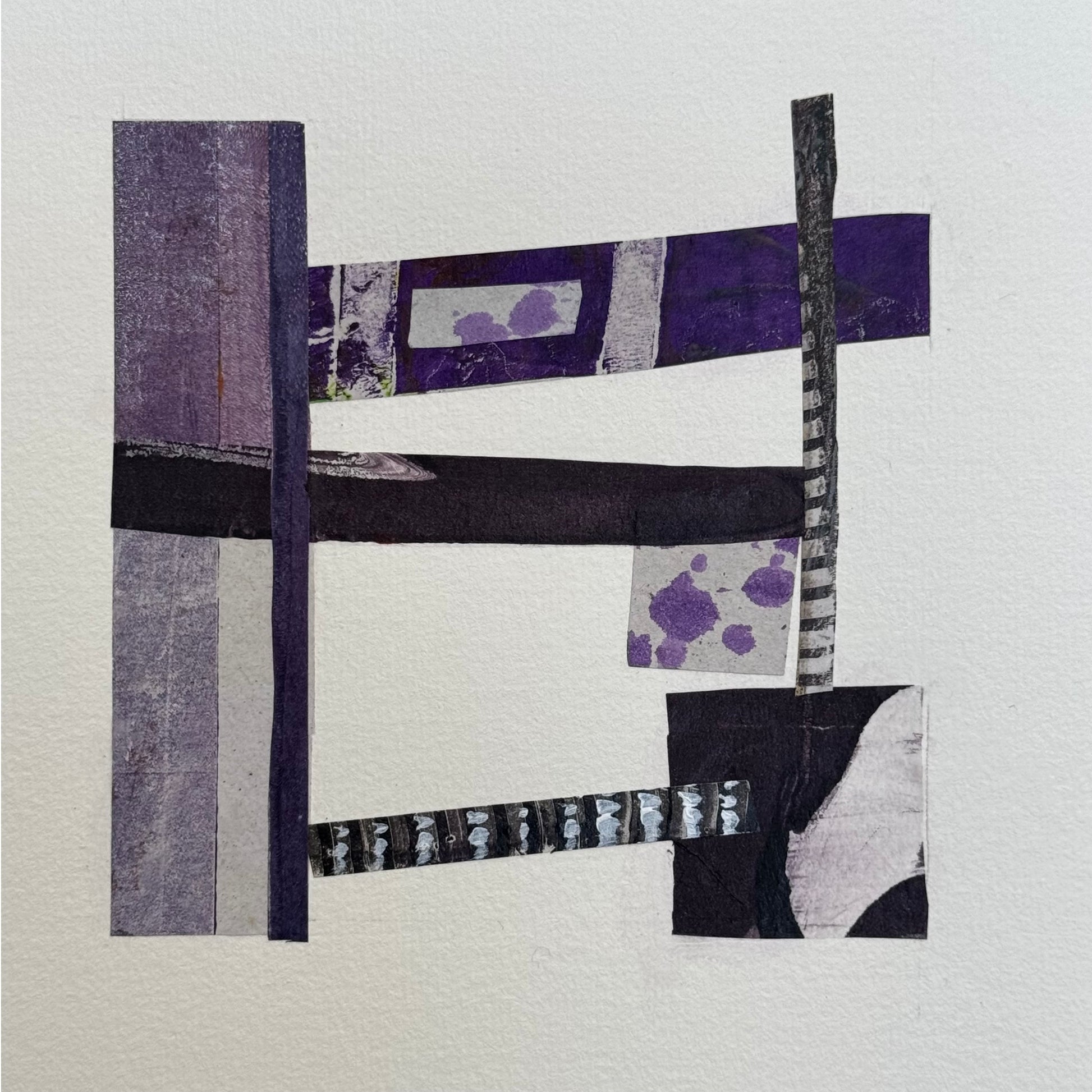 Image featuring an abstract collage artwork in shades of purple.