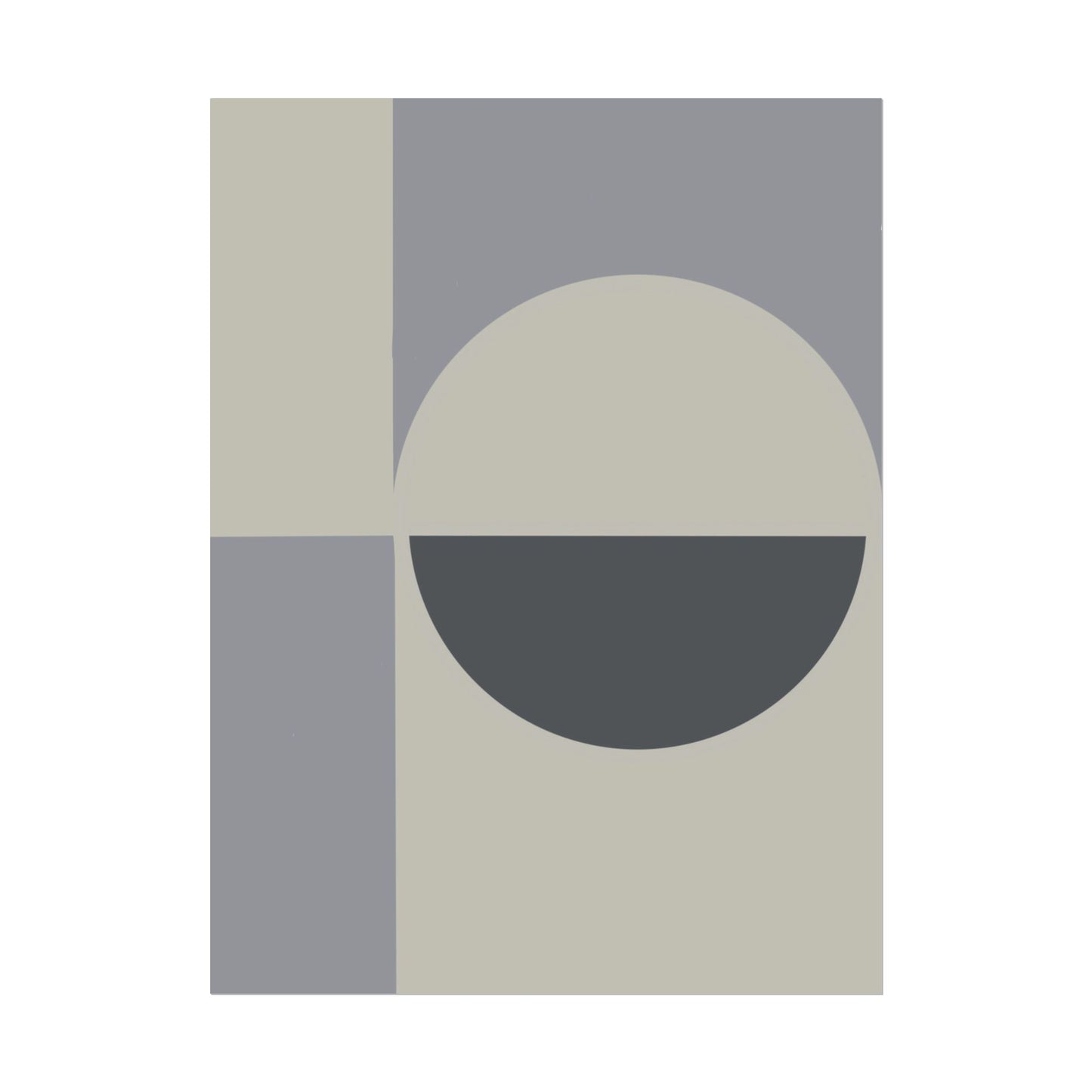 Fine art print with geometric design in muted tones, on a white background.