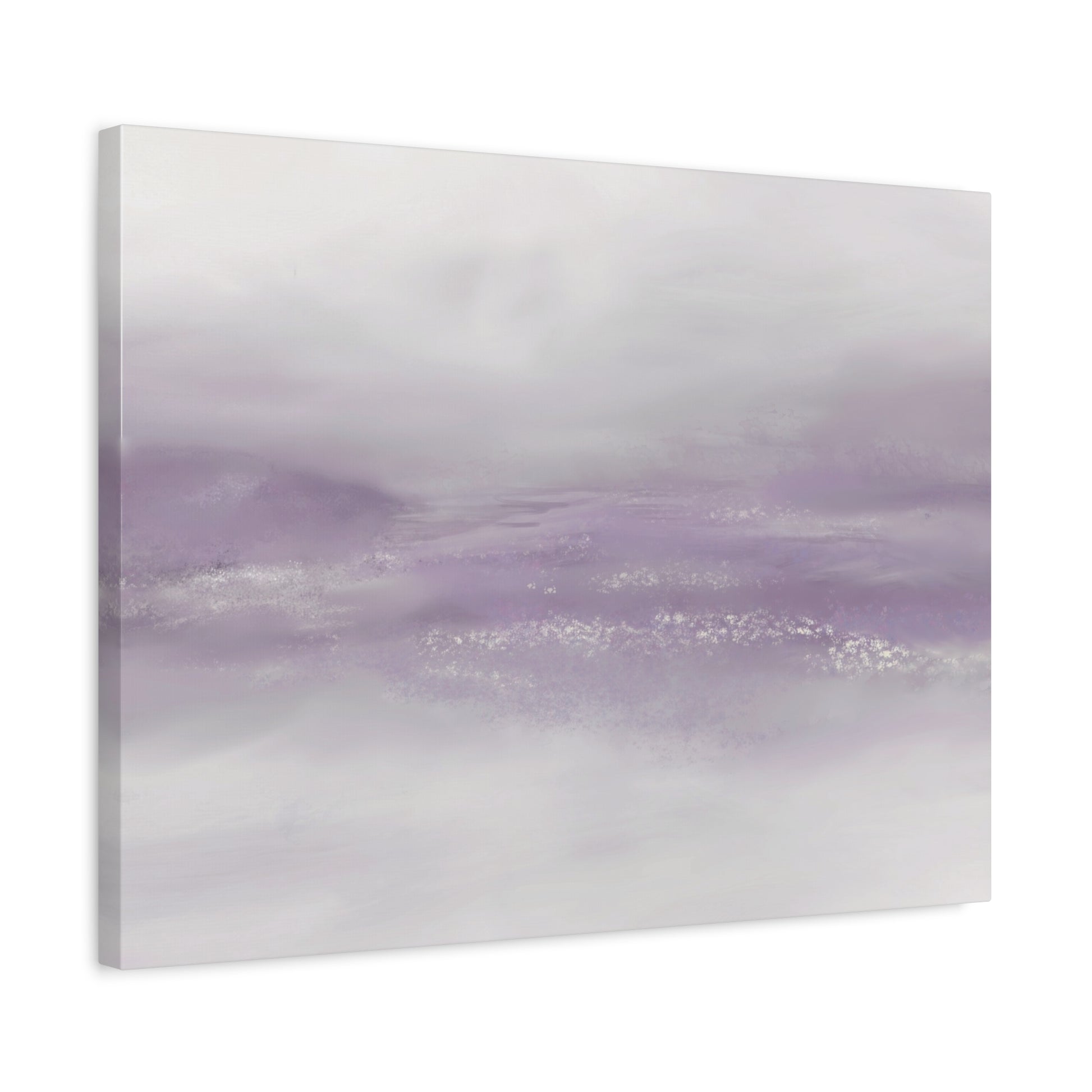 Soft abstract artwork with muted lavender hues and fog-like gradients.