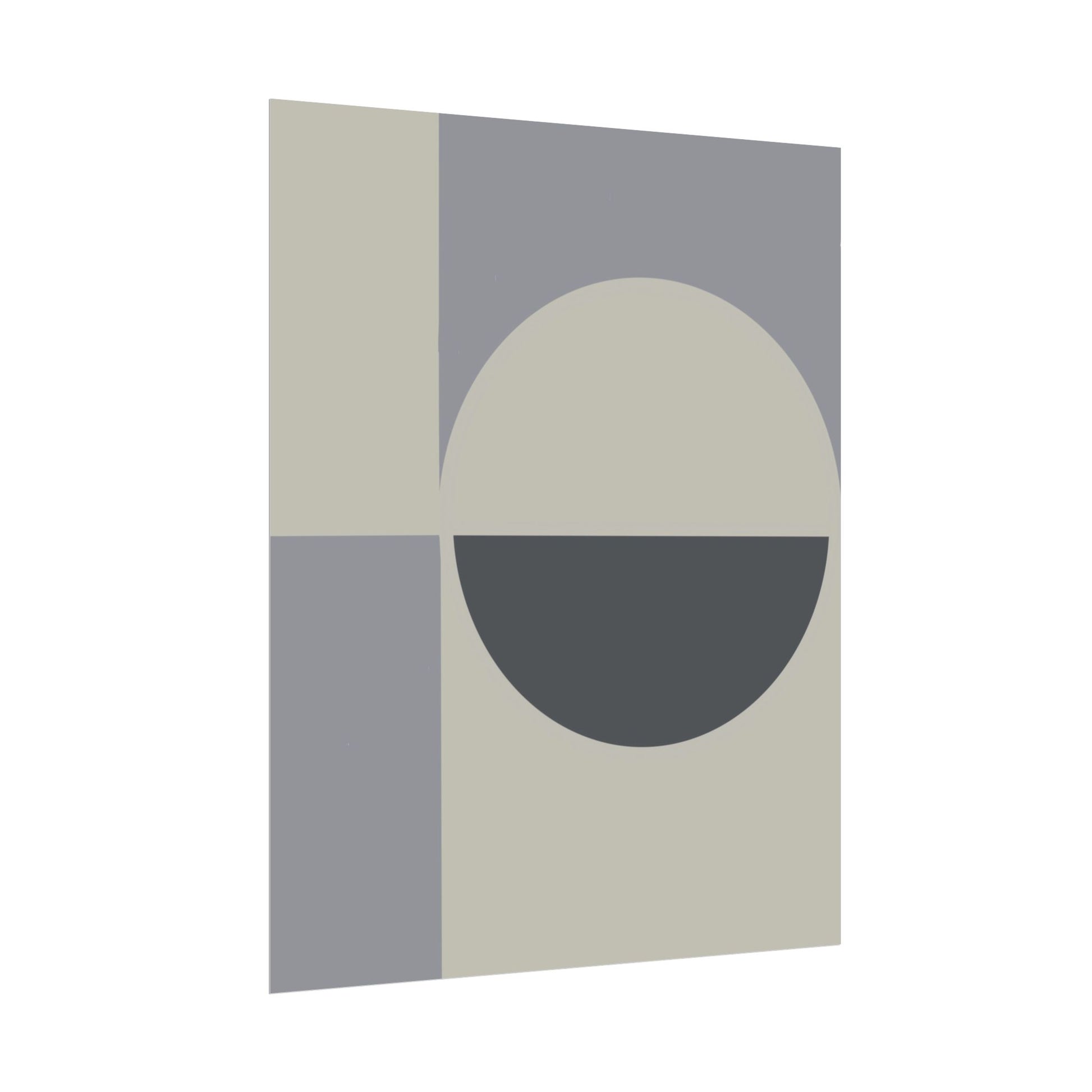 Fine art print with geometric design in muted tones on a white background.
