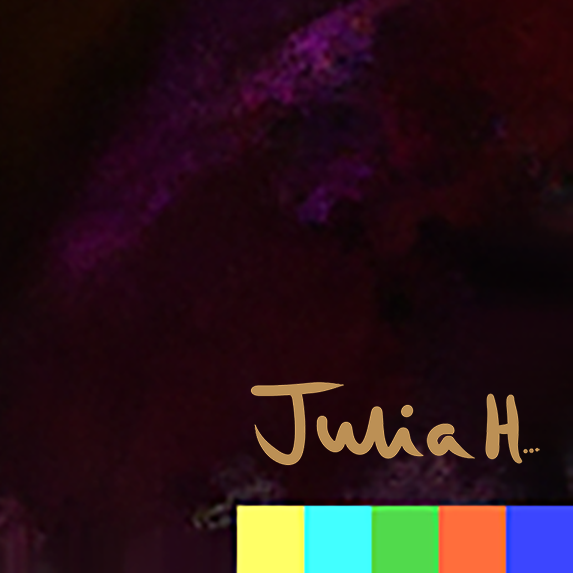 A detail image from the AI-generated digital artwork 'Autumn Song' showing the artist signature.