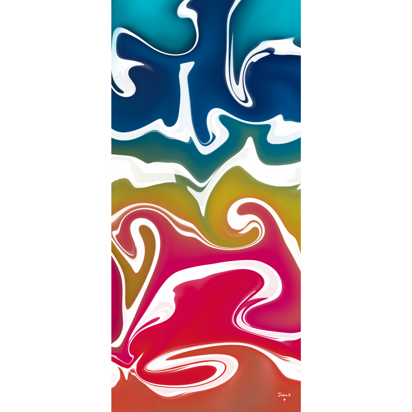 Abstract digital wallpaper - bold fluid design