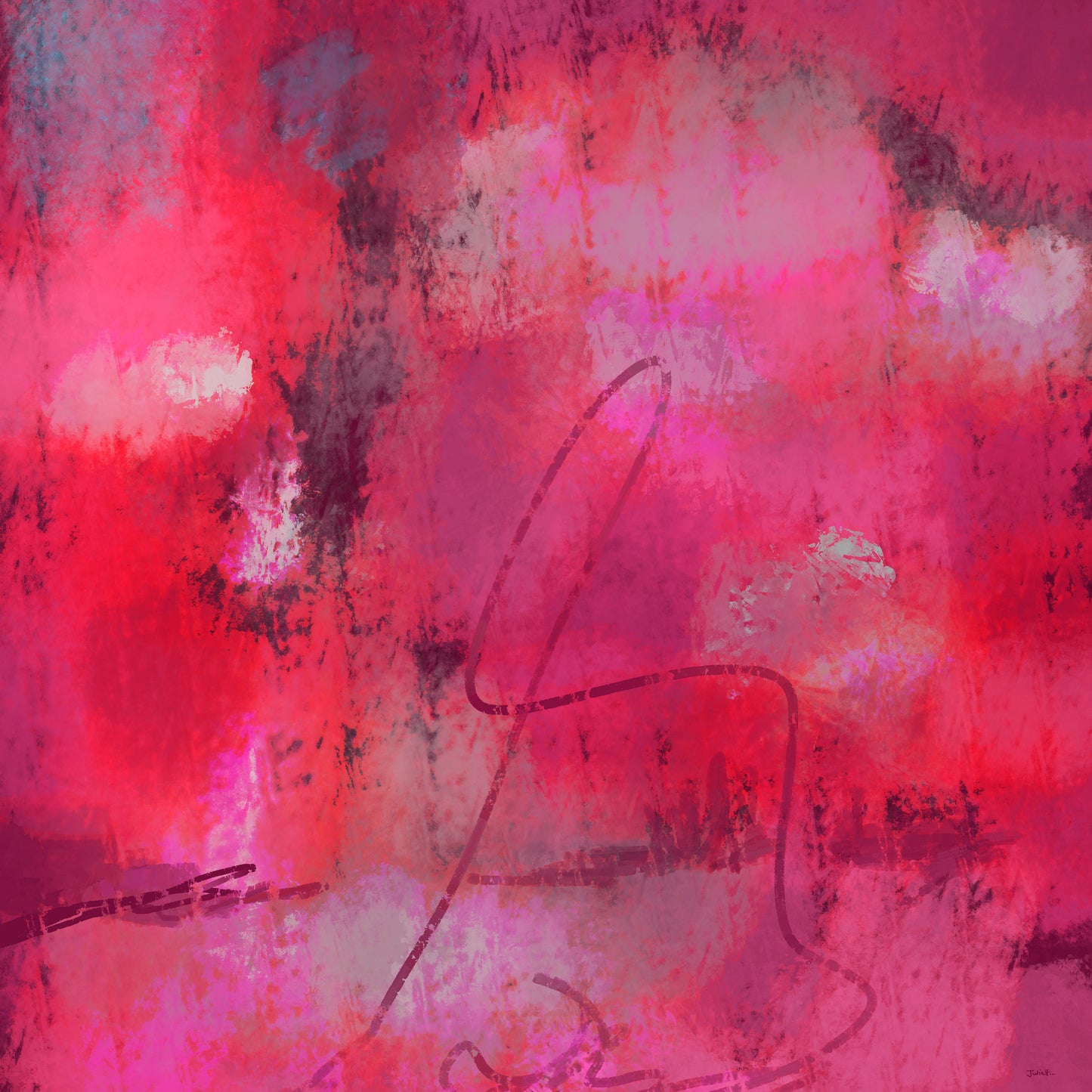 An digital painting by Julia Hargreaves, 'Falling Apart' is an abstract composition. 