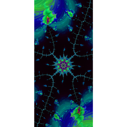 "Felt" abstract digital wallpaper with striking colour contras with intricate fractal detail.