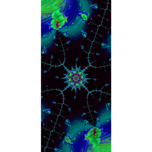 "Felt" abstract digital wallpaper with striking colour contras with intricate fractal detail.