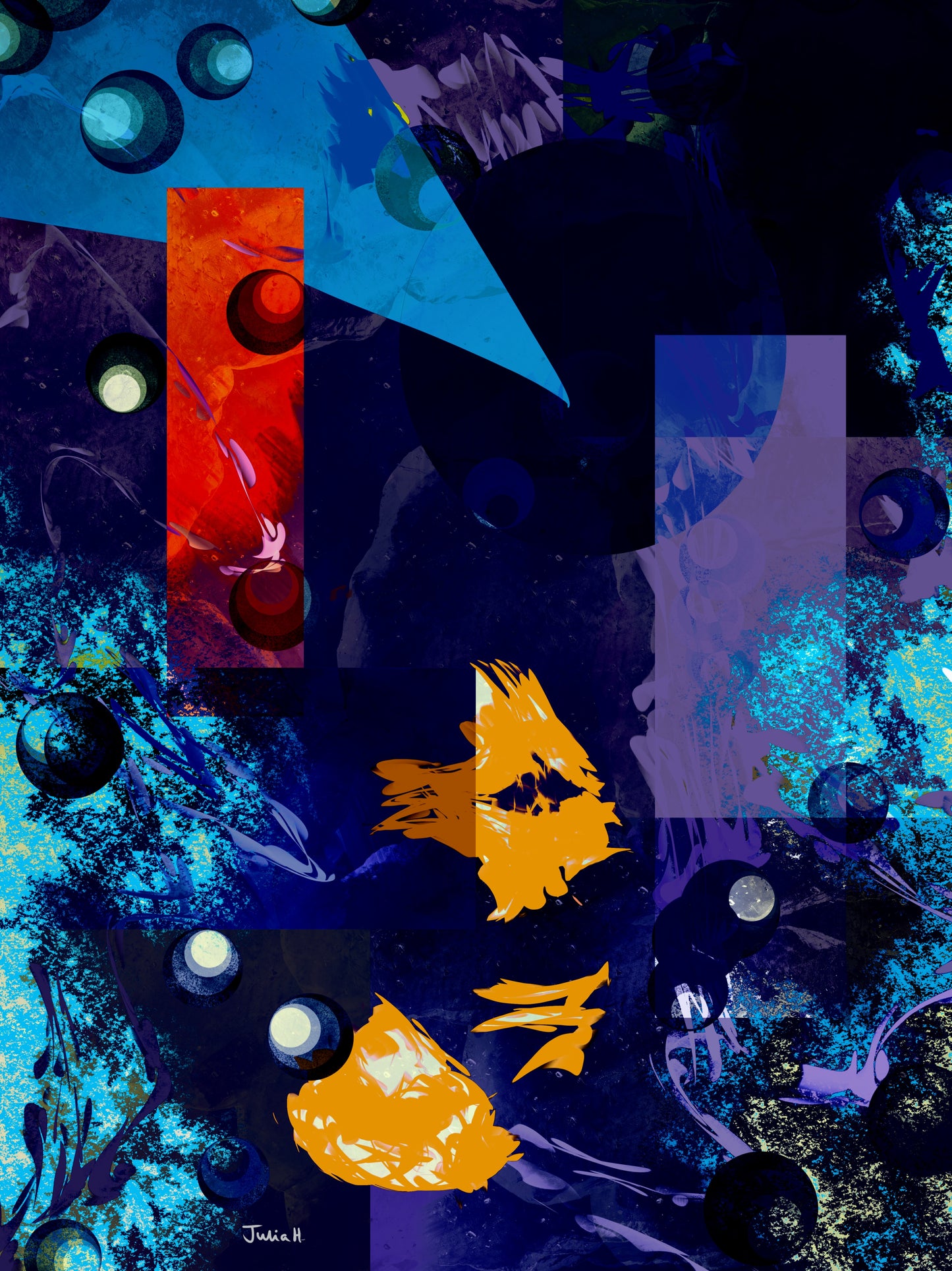 Abstract mixed digital media artwork