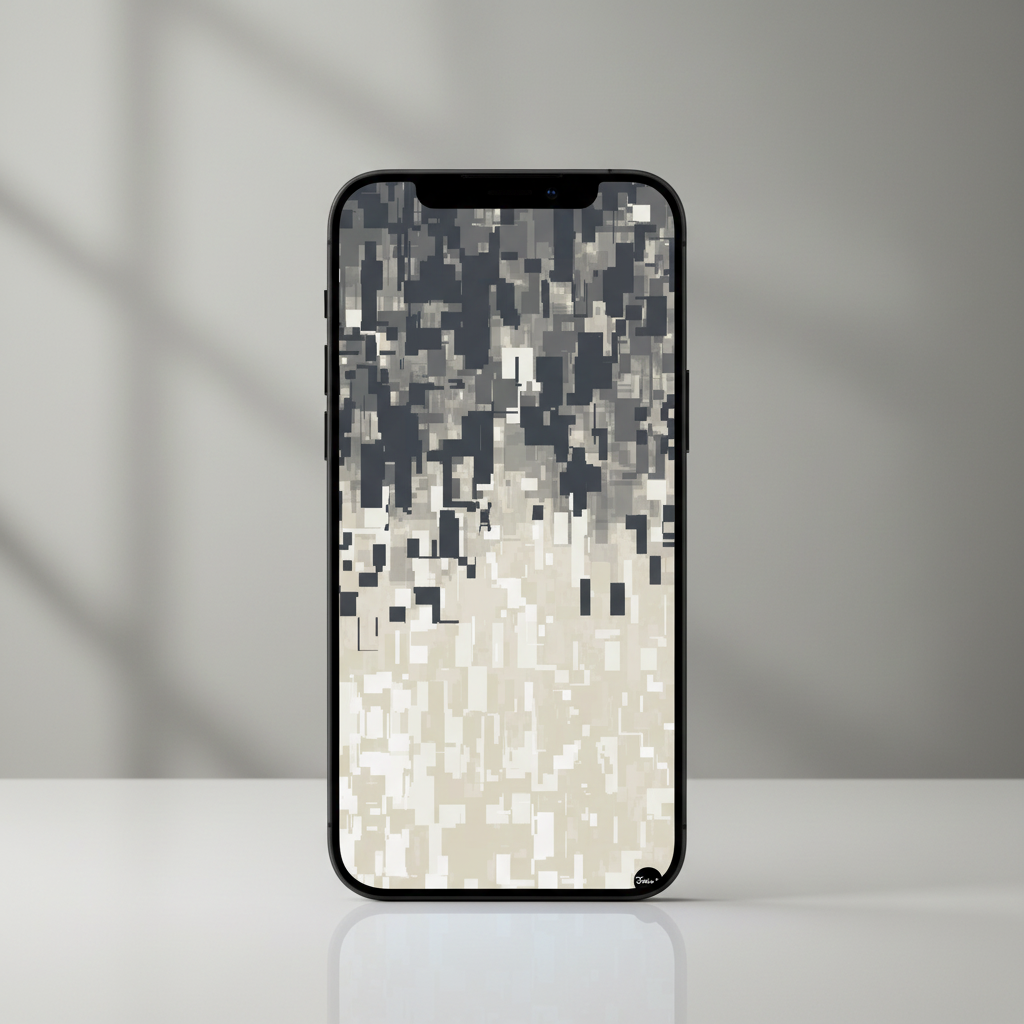 Fragmented Abstract Wallpaper on iPhone 17