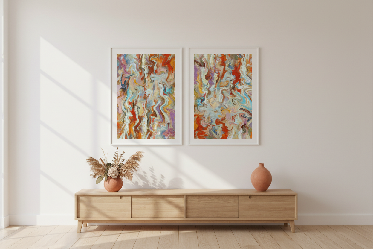 Into Autumn & Letting Go — Premium Art Prints in Modern Living Room