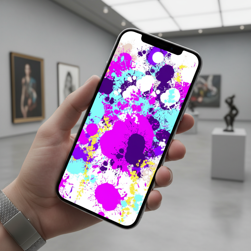 Vibrant Abstract Wallpaper on iPhone 17