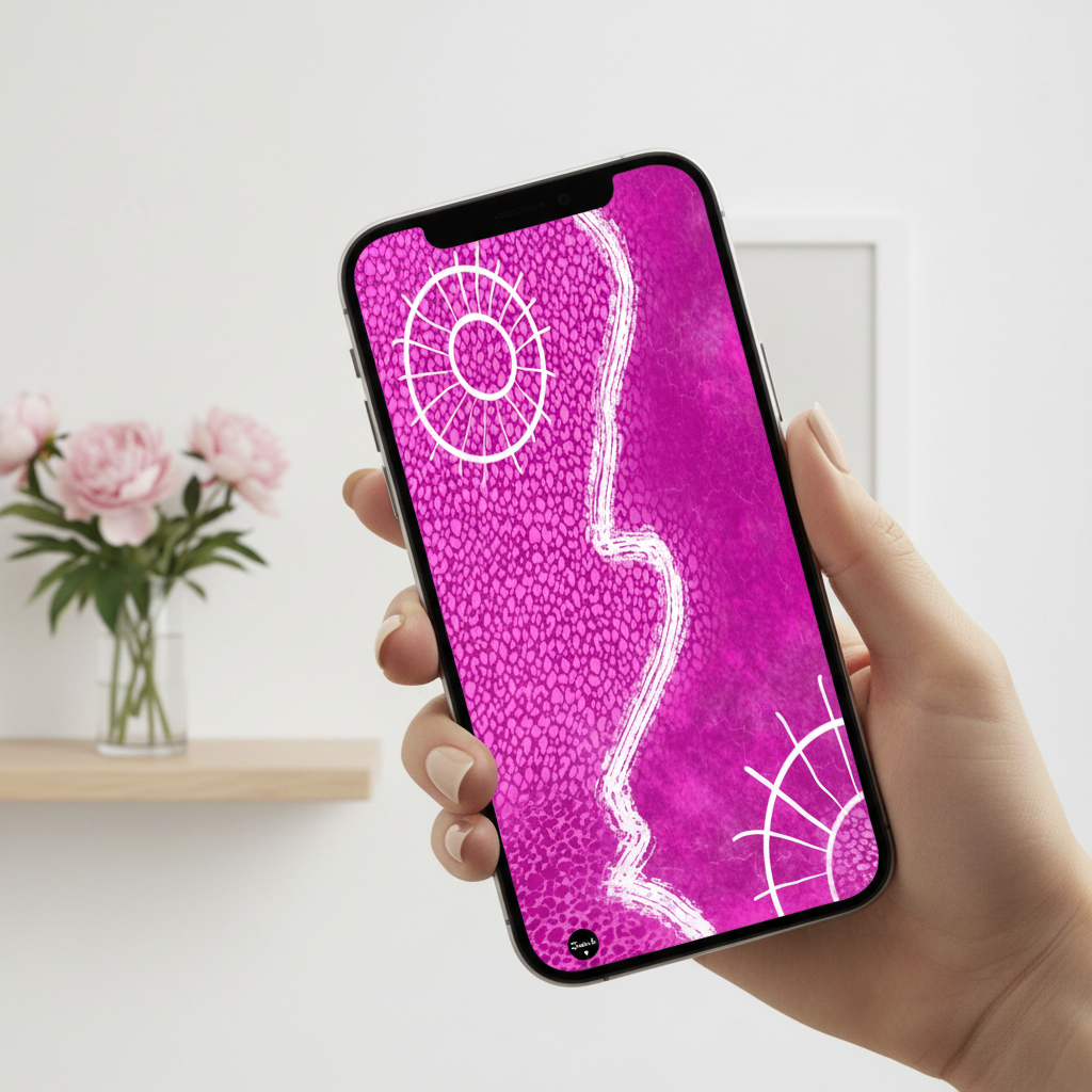 Vibrant Pink Abstract on iPhone 17 - New Composition