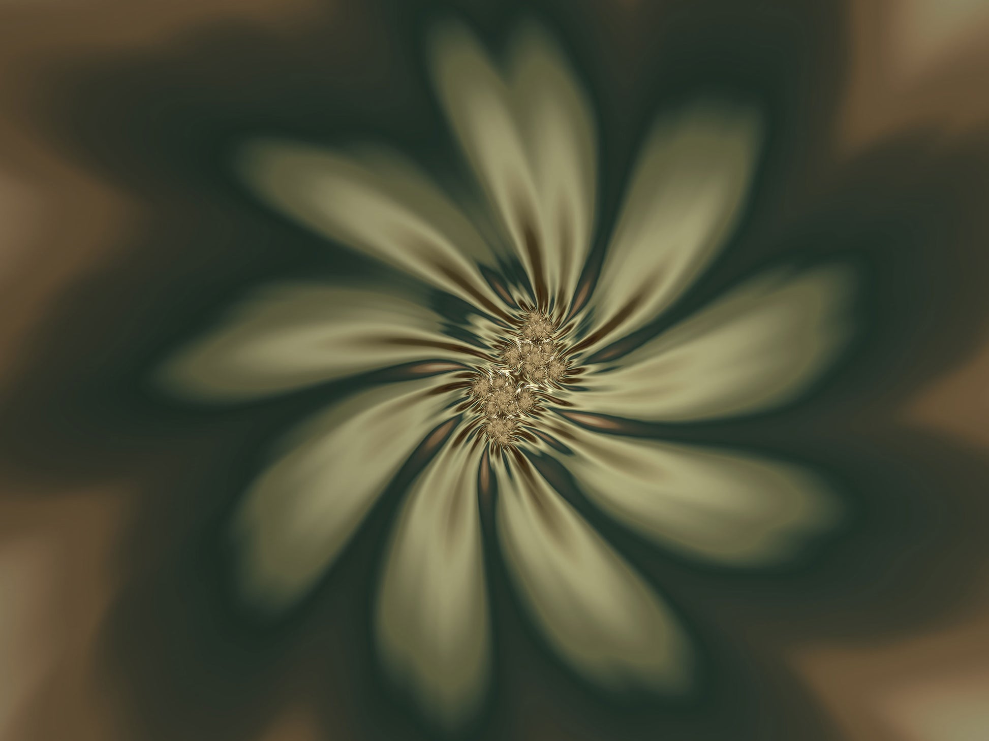 Digital artwork of a single flower in earth tones