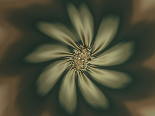 Digital artwork of a single flower in earth tones