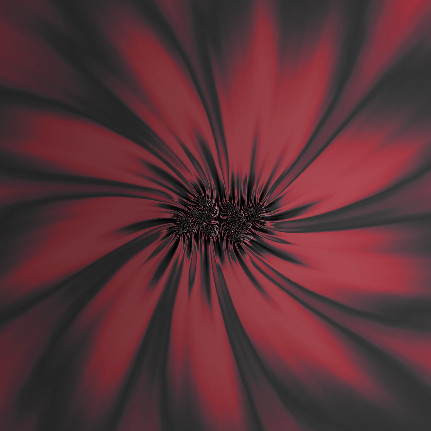 Black and red abstract fractal flower image.