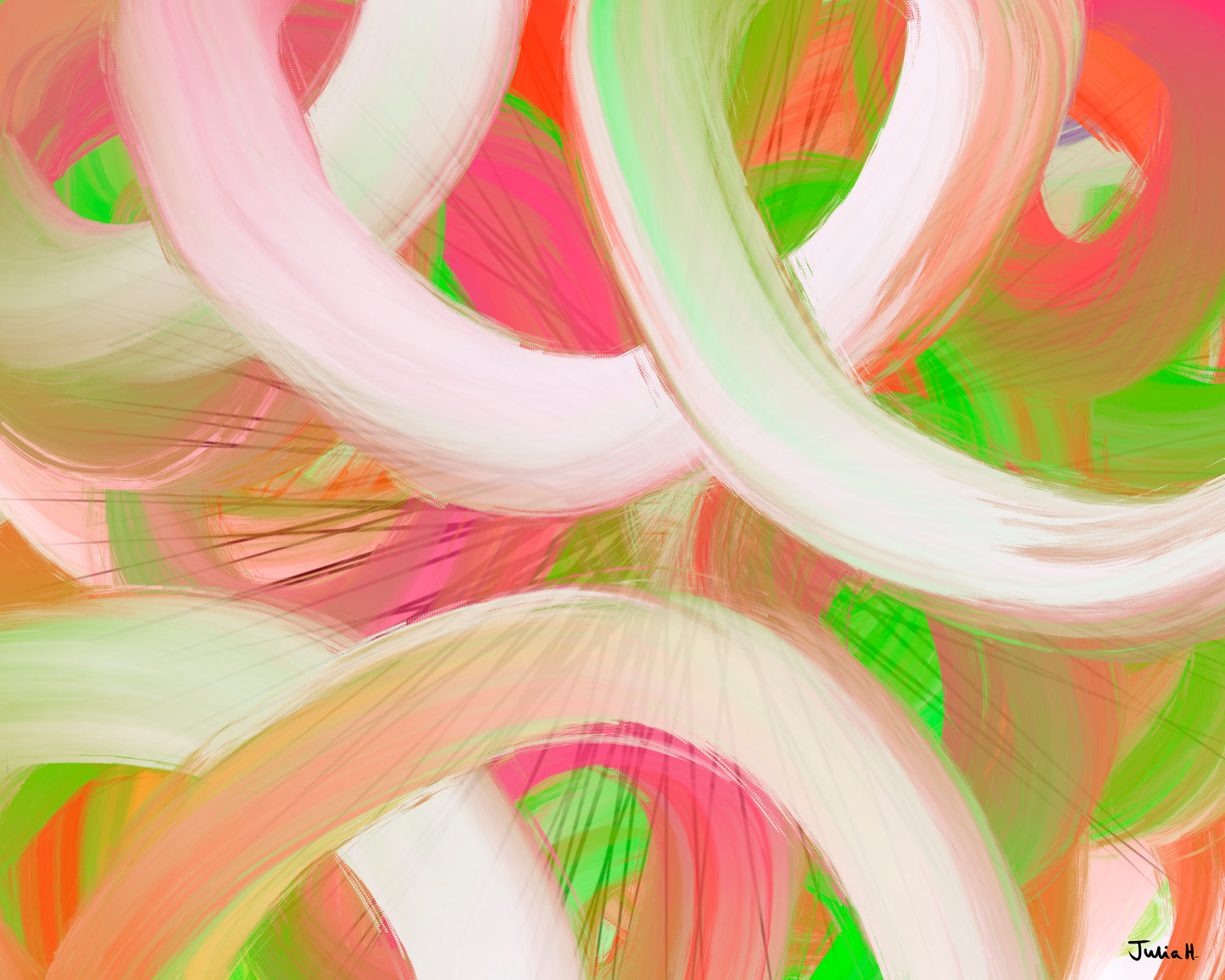 zesty abstract digital painting by Julia Hargreaves