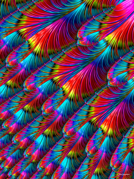 Colourful abstract fractal NFT art by Julia Hargreaves